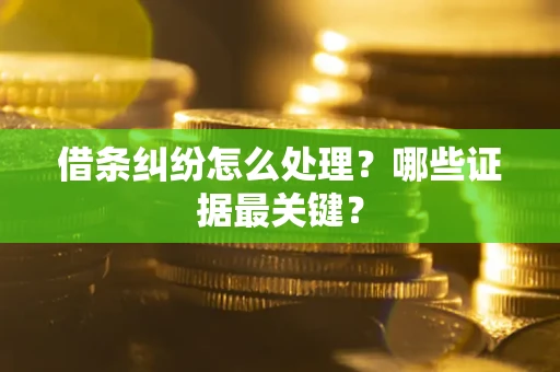 济南借条纠纷怎么处理？哪些证据最关键？