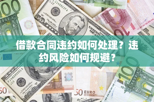 济南借款合同违约如何处理？违约风险如何规避？