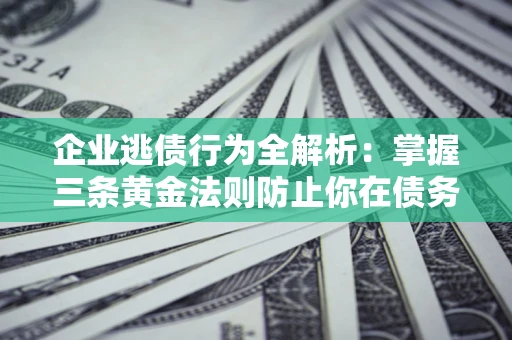 济南企业逃债行为全解析：掌握三条黄金法则防止你在债务乱局中“踩雷”